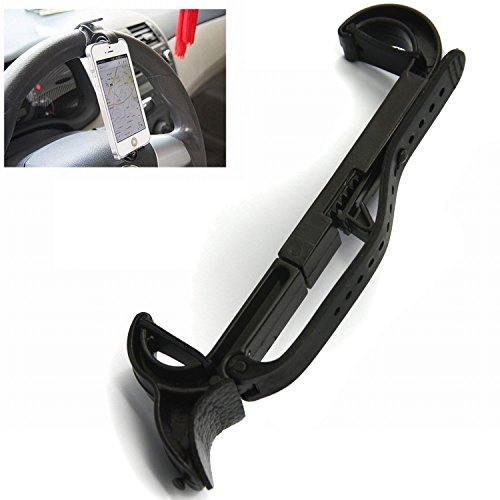 ILS-Soporte para Smartphone soporte para móvil volante de dirección de coche universal-altura máxima del teléfono: 15 cm width=