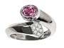 1.07 cttw Genuine Pink Tourmaline and Diamond Ring in 14 kt White Gold Size 8