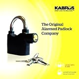 Kabrus Xl505 Multi Purpose Alarmed Padlock with 110db Siren Alarm / Motor Bike Motorcycle Security Lock / Caravans Trailers Campervan Locks / Secure Shipping Containers, Doors, Gates, Garden Sheds