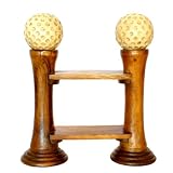EXP Handmade Carved Golf Ball Design Wood Bookcase - 31"