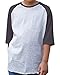 LAT Apparel Youth 100% Cotton Blank Vintage Tee 3/4 Sleeve T-Shirt