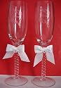 Bride & Groom Rosebud Toasting Flutes