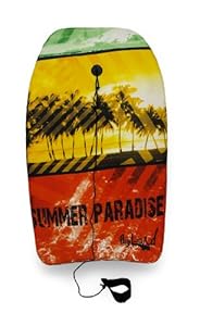 Yellow, Red, Green Summer Paradise Palm Tree Print Body Board 33 in.