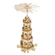 Christmas Pyramid 24 Inches Nativity Play - 4 Tier Carousel with 6 Candle Holder and Handpainted Figures by BRUBAKER