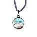 Handmade Murano Glass Pendant - Round S Purple/Silver Style1 image 3