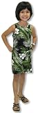 White Hibiscus Mock Wrap Hawaiian Aloha Sarong Tank Dress - Small and Young Girl Size