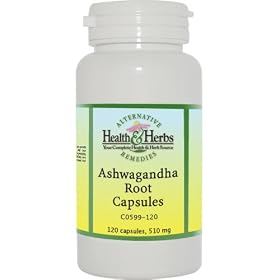 Alternative Health & Herbs Remedies Ashwagandha Root Capsules, 120-Count Bottle