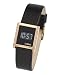 Morgan ladies, Digital, brown leather strap watch, rose gold coloured stone set case