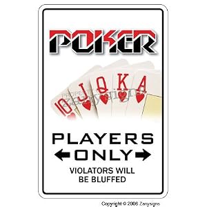 POKER PLAYER ~Sign~ parking cards dealer gambler gift