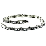 Crescent Link Silver Natural Seed Pearl Bracelet - Dahlia Vintage Collection