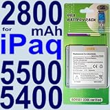 HQRP Li-Polymer Battery Replacement + Back Cover for HP iPaq 5100 ; 5150 ; 5400 ; 5450 ; 5455 ; 5500 ; 5550 ; 5555 ; 51xx ; 54xx ; 55xx PDA / Pocket PC