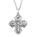 Sterling Silver Four Way Medal with Antique Finish, 24" Sterling Silver Four Way Medal with Antique Finish, 24"