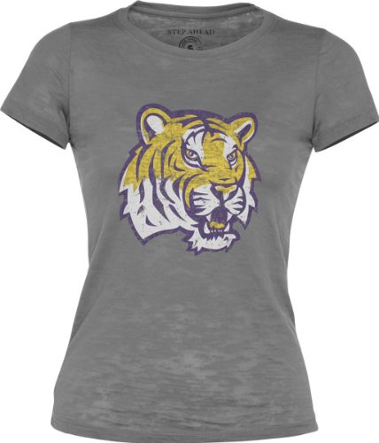 LSU Tigers Women's Charcoal Mascot Burnout T-Shirt