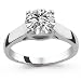 18k White Gold 1.00 Carat Round Cut Trellis Setting Solitaire Diamond Engagement Ring - (G-H;SI1-2)