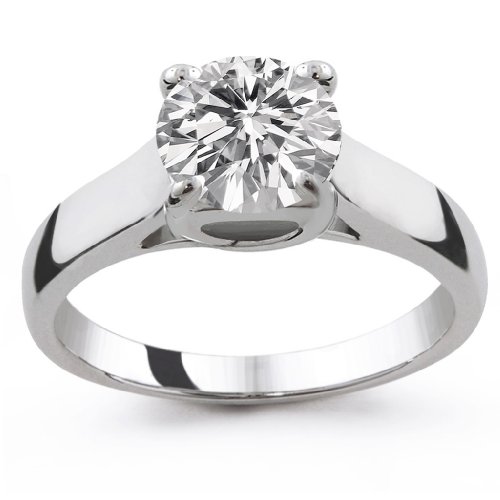 14k White Gold 1.25 Carat Round Cut Trellis Setting Solitaire Diamond Engagement Ring (G H;SI1 2) 41lrTO19XRL 14k White Gold 1.25 Carat Round Cut Trellis Setting Solitaire Diamond Engagement Ring (G H;SI1 2)