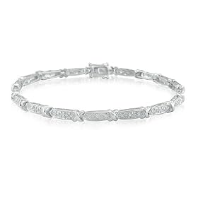 1 4ct Diamond Tennis Bracelet Crafted in Sterling Silver by SuperJeweler