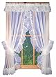 Jessica White Sheer Ruffled Priscilla Curtains Pair With Tie Backs - 130-Inch-by-63-Inch