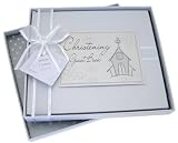 White Cotton Cards Christening Church Guest Book