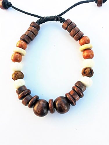 Wood Bracelet for Men Man Beaded Bracelet Brown Men's Jewelry One size fits most