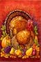Happy Thanksgiving Turkey Silk Reflections Garden Flag 12.5\x18\""
