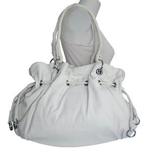 X-Large Faux Leather Drawstring Hobo Handbag
