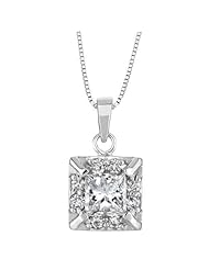 Princess Diamond Halo Pendant 5/8ctw