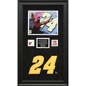 Jeff Gordon Framed 8x10 Autographed Photo with Pieces from Sheet Metal and Fire Suit