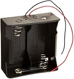 Ajax Scientific Battery Holder with Lead Wire, 2x D Cell (Pack of 5)