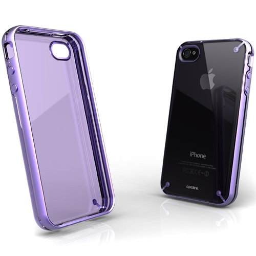 Aprolink Fusion iPhone 4 (For AT&T ONLY) Transparent Dual Shell w/ Dual Injection Technology Purple Color Casing