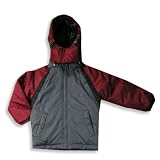 Sportier - Toddler Boys Winterweight Coat, Charcoal Grey, Wine