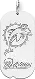 Sterling Silver NFL Miami Dolphins Logo Dog Tag Charm