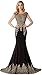 Babyonline Trumpet Long Evening Dress Lace beads Cap Sleeve Party Prom gowns