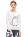 Floerns Women's Totoro Print Long Sleeve Shirt Pullover Sweatshirt