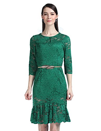 (マックスチック) Maxchic　レディース　ワンピース　膝丈　透けレース　ベルト付き　C16454Y15M