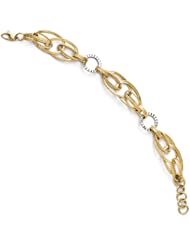 Leslies 14k Two-tone Polished & Diamond-cut Link Bracelet Length 7.25"