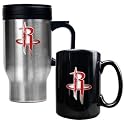 NIB Houston Rockets NBA Steel Coffee Travel Mugs