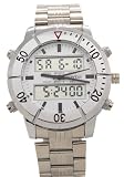 KONTAS - Montre Homme - Quartz - Acier inoxydable - inoxydable 2Dials acier Dual Time Sports Date de Day WatcSport Watches