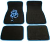 Dragon 4 Piece Car Mat Set - Blue/Black