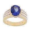 14K Yellow Gold Tanzanite and Diamond Ring