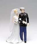 Appletree Design The Perfect Wedding Marine Groom and Bride Figurine, 7-1/4-Inch Tall