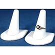 2 White Leather Ring Finger Jewelry Holder Showcase Display Stands