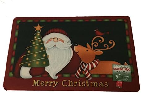 Holiday Accent Rug 18 in. x 30 in. (Santa &amp; Reindeer)