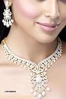 Necklace White Stone Bridal Necklace Set