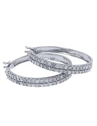 1.00 Carat Round Diamond Hoop Earrings