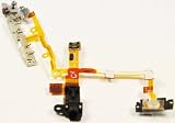 iPhone 3g / 3gS Headphone Audio Jack Flex Cable With Metal Buttons Pre-Installed - Black