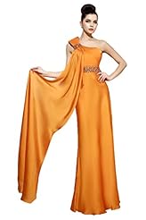 Lace Belted Beaded One Shoulder Pageant Dress/Prom Dress/Party Dress 