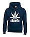 Shop4Ever® Addicted White Leaf Unisex Hoodie Weed Related Sweatshirts
