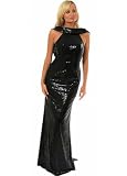 Sherri Hill Black Liquid Sequined Low Back Ball Gown Style 1305