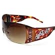 Ed Hardy Skull & Cherry Blossoms Swarovski Crystals Sunglasses EHS022 - Cocoa
