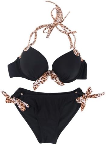 Egelbel Women Push UP Leopard Sexy Bikini Set Swimwear